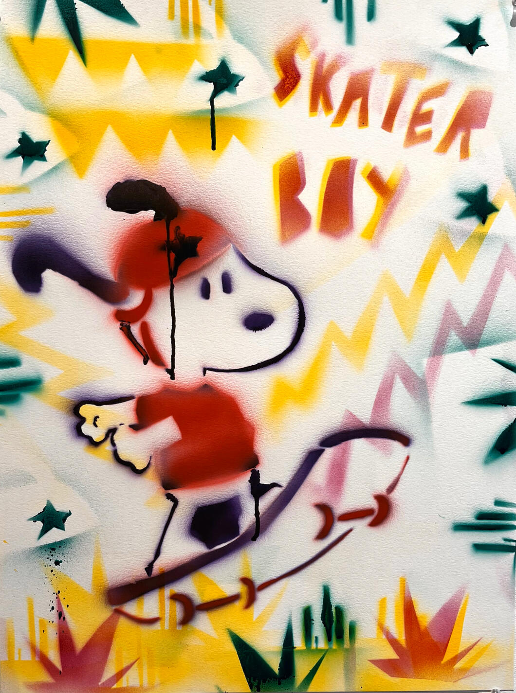 skater boy v1, 18" x 24", airbrush (2024)